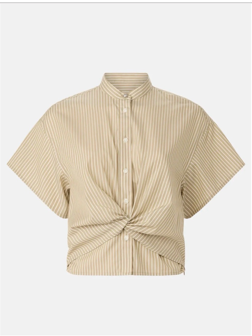 rag & bone Beige and White Striped Button-Up Shirt